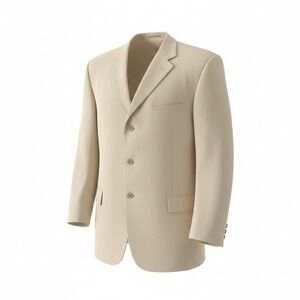Joseph & Feiss Men's Off White 3 Button Blazer Sport Coat Jacket Notch Lapel